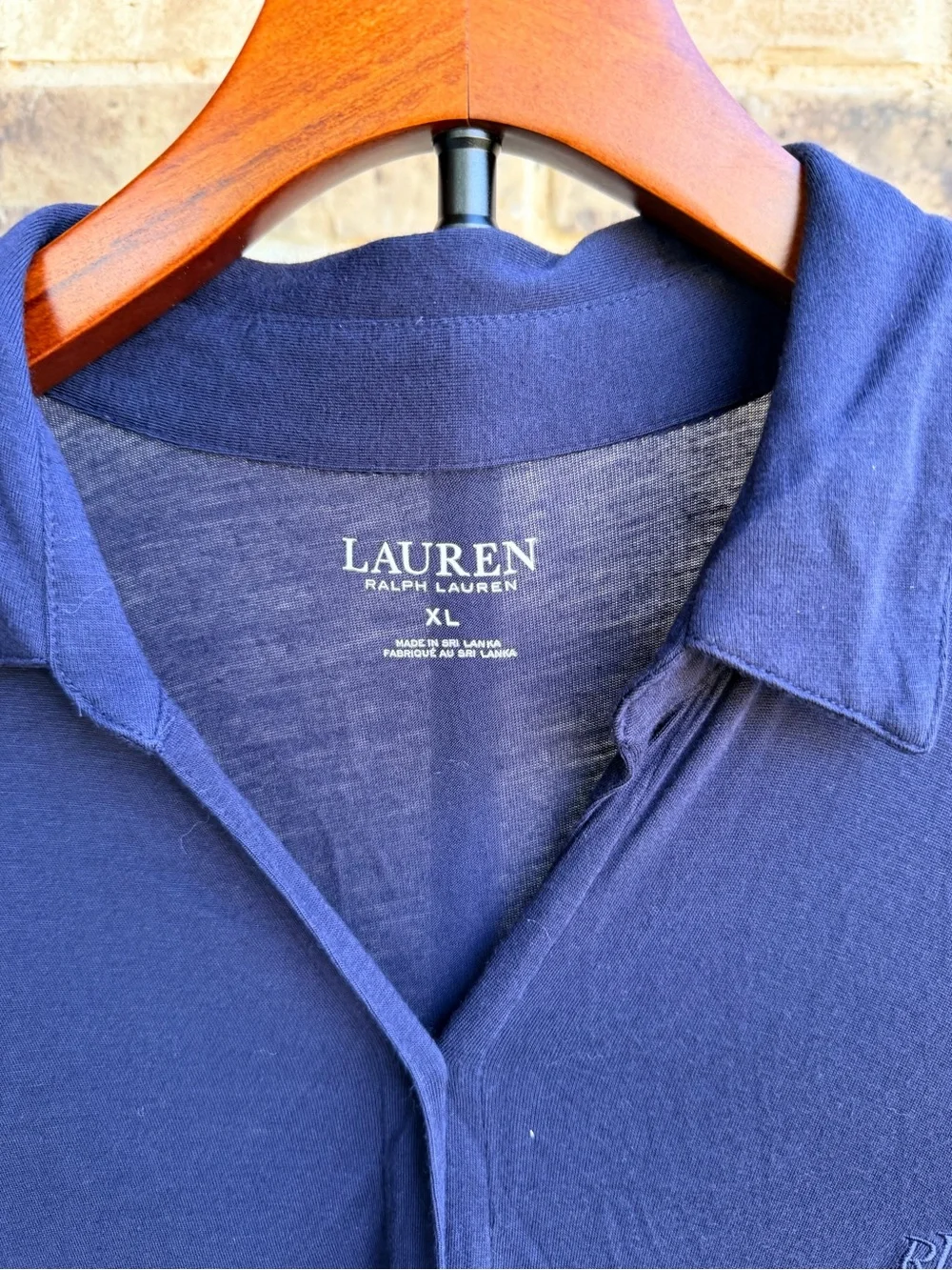 Ralph Lauren Women’s Long Button-Front Navy Sleep Shirt Dress Size XL